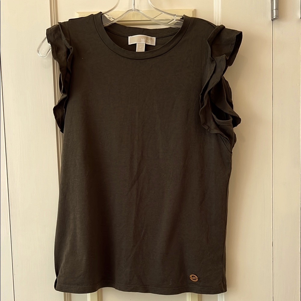Double ruffle sleeve Michael Kors top